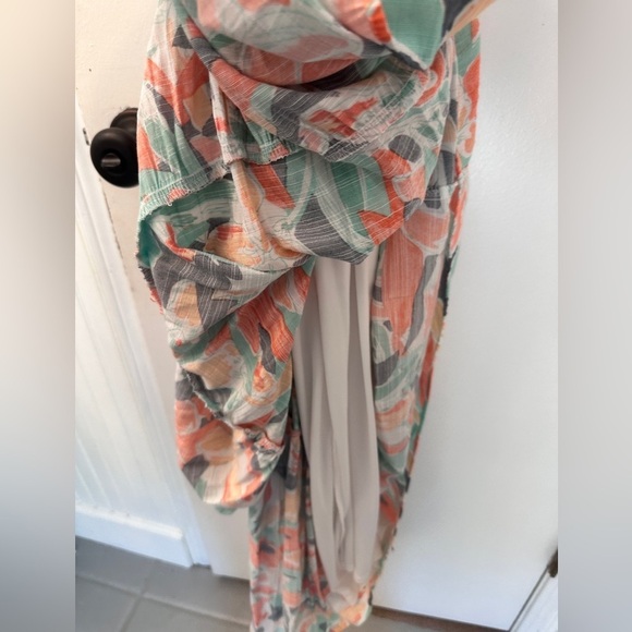 Nine West Tiered Peasant Floral Maxi Dress Size L - Picture 7 of 12